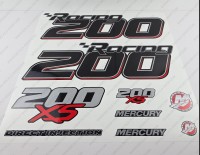 Mercury Racing 200XS Optimax DFI 2016-2017 Outboard Decal Kit
